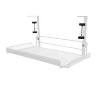 TEHAUX Adjustable Under Desk File Organizer Wire Hanging Basket for Office Dorm Home Spacious Document Holder Tray with Robust Support Stylish White Storage for Workspace