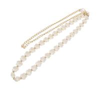 TEHAUX Adjustable White Shell Pearl Waist Chain for Women, 1pcs Ladies Dress Chain Belt, Fashionable Lady Waistband Accessory