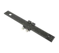 TEHAUX Adjustable Woodworking Slide Ruler with Stopper Marking Tool for Precise Horizontal Vertical Parallel and Right-angled Lines Non-reflective Surface for Professional and Home Use
