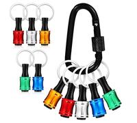 TEHAUX Aluminium Alloy Impact Bit Holder Keychain with Carabiner for Drill Bit Extension, 1/4 Socket Shank Designed to Efficiency in DIY Projects and Professional Work Settings