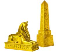 TEHAUX Ancient Egyptian with Golden Obelisk Ornament Sphinx Statue Resin Figurine Reusable and Not Easy to Deform, for Tabletop Decor and Home Decoration