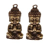 TEHAUX Antique Looking Chinese Style Buddha Charm 2pcs Brass Pendant