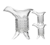 TEHAUX Antique Style Chinese Wine Dispenser and Glass Cup Retro Clear Glass Decanter with Whiskey Cups for Home Bar Party Decor