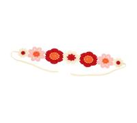 TEHAUX Artificial Flower Headband Crochet Headbands Ethnic-inspired Cloth Head Wrap Comfortable Complements Different Hairstyles Women for Weddings Parties Stylish Romantic Charming