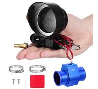 TEHAUX Auto Temperature Gauge Water Temperature Voltmeter Gauge Round Screen Digital Multi Functional for Engine Monitoring Adapter Kit for Truck DIY