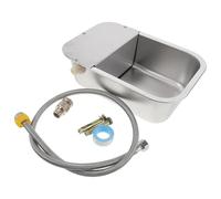 TEHAUX Automatic Pet Drinking Bowl, Automatic Dog Water Dispenser, Stainless Steel and Plastic, Large Capacity, Silver, Wide Shallow Basin, for Cats and Short-nosed Cats, Outdoor