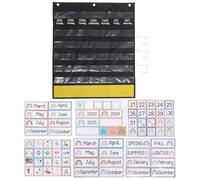 TEHAUX Back to School Decor Wall Calendar Education Calendar Bag Multi-functional Teaching Aid Kindergarten Classroom Learning