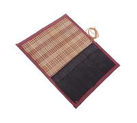 TEHAUX Bamboo up Brush Holder Case for Watercolor Oil Paints Portable Canvas Organizer for Artists Students Professionals Ample Storage Brush