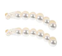 TEHAUX Banana Hair Clips 2Pcs Pearl Beaded Claw Clips Large Size for Thick Hair Vertical Claw Design for Elegant Updos and Everyday Use