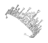 TEHAUX Baroque Rhinestone Crown Silver Ice Snow Tiara for Bridal, Prom, Christmas and Celebration Events