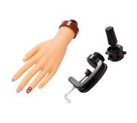 TEHAUX Bendable Nail Art Practice Hand Model Adjustable Stand Realistic Fake Nail Display Hand for Manicure Training