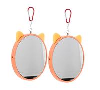 TEHAUX Bird Mirror for Cockatiel 2pcs Toys Large Bird Cage Mirrors Adorable Hanging Parrot Dec
