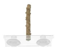 TEHAUX Bird Natural Wood Perch Bird Climbing Stand Gnawing Exercise Sturdy Wood Acrylic Assorted Color with Suction Cup inside Or of The Cage