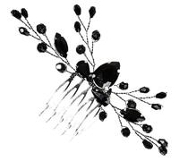 TEHAUX Black Alloy Wedding Hair Comb Delicate and Elegant Design Easy to Put into Hair and Take for Women and Girls at Weddings and Dancing Performances