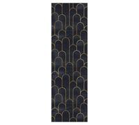 TEHAUX Black and Golden Pattern Waterproof PVC Tile Sticker for Interior Walls and Office, Repositionable No Residue Wall Decal Sticker for Furniture Renovation