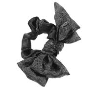 TEHAUX Black Bow Hair Ties Satin Hair Elastics for Women Elegant Fabric Ponytail Holders Suitable for Attending Events and Work