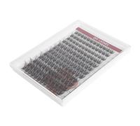 TEHAUX Black Fiber Lash Clusters False Eyelashes 12 Rows Compact Lashes with Handy Tool Kit for Gentle Removal and Portable Convenience, for Women Cosplay and Daily Use