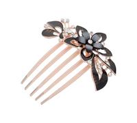 TEHAUX Black Hair Comb for Updo Styles with Five Widened Teeth and Ergonomic Curved Fit Resin Material with Smooth Matte Finish Comfortable Hair Accessories and Party Looks