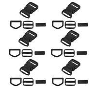 TEHAUX Black Pom Webbing Release Buckles for Adjustable Collar Repair and Replacement 10 Sets Quick-release and Wear-resistant Buckle Set for Pet Collar Strap