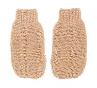 TEHAUX Body Scrub Gloves Bath Mitts Ramie Jute Exfoliating 2pcs Spa Gloves Dead Skin Remover Sturdy Natural Material for Shower and Bathing for Men and Women