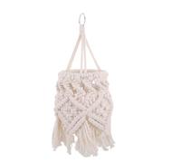 TEHAUX Bohemian Cotton Rope Woven Lampshade with 2cm Inner Diameter, Handcrafted Macrame Pendant Light Cover for Living Room and Dorm, Diffusing Warm Illumination with Easy Installation