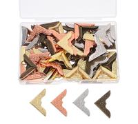 TEHAUX Book Corner Protectors Versatile Application Metal 80pcs Vintage Iron Material with Rustic Appeal and Comprehensive Protection for Living Space for Photo Albums and Scrapbooks