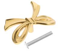 TEHAUX Bow Drawer Knobs Made of Brass a Decorative and Practical Design, Vintage Bow Shape Handles for Cabinets and Dressers, for Kitchen and Bathroom Furniture Pulls