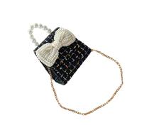 TEHAUX Bowknot Crossbody Bag for Little Girl Artificial Pearl Handle, Cute Knot Handbag, ’s Small Princess Style Shoulder Bag