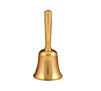 TEHAUX Brass Hand Bell Vintage Manual Call Bell Easy to Carry Design Hotel Reception Area Bar Use Golden Colour