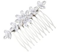 TEHAUX Bridal Hair Comb Suitable for Formal Occasions and Engagement with Rhinestone Adorned Aluminum Alloy, Comfortable to Wear Silver Chic Design for Wedding Headpiece for Bride