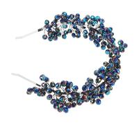 TEHAUX Bridal Headband Woven Hairpiece for Wedding Elegant Design Lightweight Comfort Plastic Resin Dark Blue for Bride Wedding Preparations