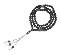 TEHAUX Buddha Bracelet Glass Beads Smooth Surface Comfortable for Wearing Vintage Style Rosary Bracelet for Pilgrimage and Worship Black Colour