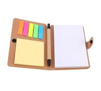 TEHAUX Button Type Book with Fluorescent Page Markers, Kraftpaper Notepads for Easy Note Taking and Sticking Photos, Khaki Colour, for Daily Life and Vacations