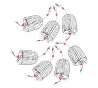 TEHAUX Carp Bait Basket Stainless Steel 7pcs Cage Feeder for Rig Fishing | Hollow Build, Welded Seams, Rounded Edges, Silver Finish, Lake and Freshwater Use, for Mobile Anglers