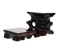TEHAUX Carving Crafts Base Antique Wooden Display Base for Office Jade Statue Tea Set Storage Rack Versatile