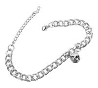 TEHAUX Cat Dog Collar Stylish Silver Adjustable Aluminum Alloy with Bell Pendant, Comfortable Fit Lightweight Safety Neckwear Reflective for Pets Kitten and Puppy Collar