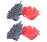 TEHAUX Cat Self Groomer with Adjustable Strap and Buckle System for Chair Legs and Table Corners 4pcs Soft Abs Cat Corner Scratcher Brush for Indoor Living Room Use