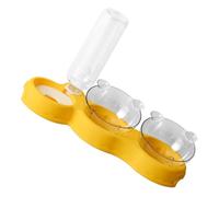 TEHAUX Cat Water Fountain Cat Drinking Water Dispenser Plastic 15° Tilted Platform Double Food Bowls Detachable Parts for Pet Feeding