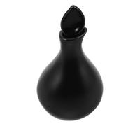 TEHAUX Ceramic Essential Oil Bottle 40ml Black Vintage Leaf Shape Refillable Portable Perfume Jar for Spa and Aromatherapy Use