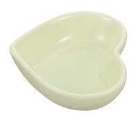 TEHAUX Ceramic Rat Bowl Hamster Food Bowl Wear Resistant Smooth Surface Heart Shaped Light Green Hamster Supply