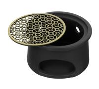 TEHAUX Ceramic Tealight Candle Warmer for Tea Heating and Wax Melting Black Large Teapot Style Warmer with Nonslip Base Compact Modern Decoration for Home Bedroom Yoga Spaces