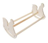 TEHAUX Chick Standing Bar Chicken Rooster Perch Playable Chewable Wood Beige Chicken-shaped Poultry Stand for Pet Supplies