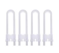TEHAUX Child Safety Cabinet Locks White with Adjustable U-Shaped Design Pack of 4 Plastic No Drilling Required to Keep Little Ones Safe for Toddlers for Kitchen and Closet Doors