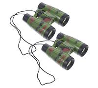 TEHAUX Children's Camouflage Binocular Toy 2pcs Compass, Detachable Compact Boys and Girls Binoculars for Outdoor Adventure and Educational Play