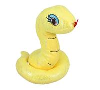TEHAUX Chinese Year Snake Plush Yellow PP Cotton Soft Stuffed Animal for Halloween Decorations Party Favors April Fool's Day Props Realistic Cartoon Snake Doll Mascot Ornament