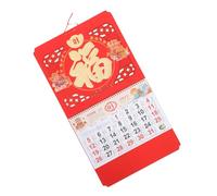 TEHAUX Chinese Year Wall Calendar Traditional Red Snake Year Hanging Calendar for Home Office Decor with Chinese Lucky Fu Character