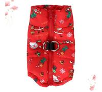 TEHAUX Christmas Dog Warm Vest with Santa Pattern for Medium and Large Dogs, Polyester and Cotton Material, Expanded Wrapping Protection, Light Breathable Fabric for Outdoor Sports