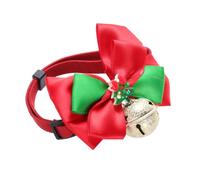 TEHAUX Christmas Pet Bell Bow Tie Collar for Dogs and Pets with Quick-release Buckle, Adjustable Ribbon Design, Unique Fashion Accessory for Christmas Party