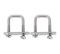 TEHAUX Clamp with Easy to Loosen Screw U-shaped Stainless Steel 2pcs Screw Damper Square for Securing Hose and Lines Silver M6x25x62 in Automotive and Electronic Applications