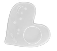 TEHAUX Coaster Mold Manual Reverse Mould DIY Silicone for Heart Shaped Crystal Epoxy Cup Coasters Easy to Clean and Store Creative White